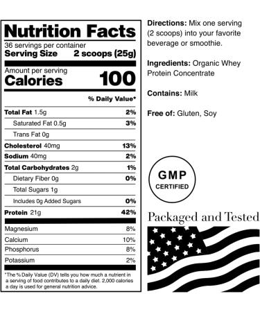 NorCal Organic - Classic Whey Protein - 100% Grass-Fed and Grass-Finished - UNFLAVORED - Lecithin-Free - 2lb Bulk Classic Unflavored 32 Ounce (Pack of 1) - Buy Online on GoSupps.com