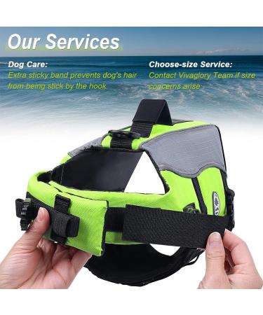 Vivaglory Neon Yellow Dog Rescue Vest | Removable Front-Wheel Drive | Reflective Cap & Extra Upholstery for Swimming & Boating | XXS (28-35cm) - Buy Online on GoSupps.com