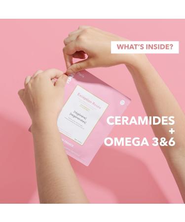Exception Rosee Regenerating Facial Mask - Hydrating & Brightening Sheet Mask with Ceramides & Omega 3&6 - Anti-Aging & Revitalizing - Made in France - 5 Pack - Buy Online on GoSupps.com