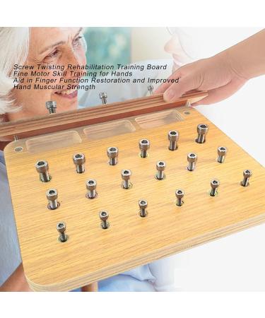 Finger Exerciser Board Flexible Fine Wood Insert Board with Screw Twisting Exercise Hand Rehabilitating Device for Fingers - Buy Online on GoSupps.com