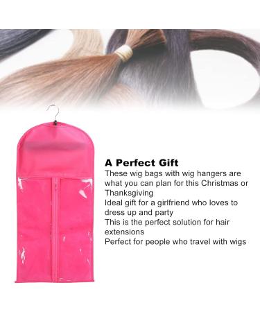ZJchao Wig Pockets Storage - Dust-Proof Hair Extensions Carrier with Zipper | Rose Red - Buy Online on GoSupps.com