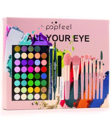 LHLXZQ Eye Makeup Kit Complete Cosmetic Set with Eyeshadow Palette Mascara Eyeliner Eyebrow Pencil and Makeup Brush 02B - Buy Online on GoSupps.com