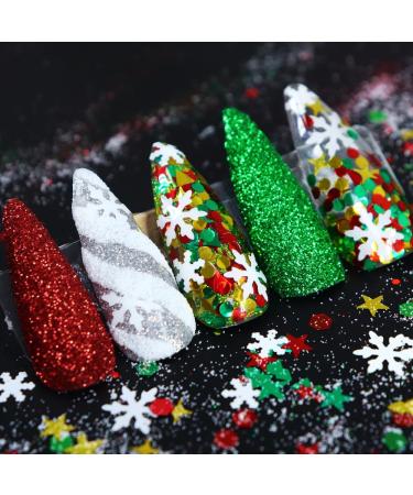 Buy Christmas Nail Art Glitter Sequins | 3D Holographic Winter Snowflake Accessories | International Shipping - Buy Online on GoSupps.com