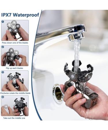 Premium 5-in-1 Head Shaver for Bald Men | Electric Razor with Travel Lock USB Fast Recharge & Waterproof Design - Grooming Kit for Beard & Nose Hair - Buy Online on GoSupps.com