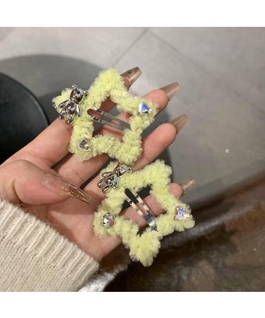 amangul Snap Hair Clip for Hot Girls Colorful Plush Star Shape Barrettes with Bear Decors Hair Barrettes for Teens Girls - Buy Online on GoSupps.com