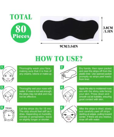 80 Pcs Nose Strips Pore Blackhead Remover Strips Nose Charcoal Bamboo Deep Cleansing of Blackheads Remover to All Skin Types Nose Blackhead Removal Skin Care at Home for Women Men(Black) - Buy Online on GoSupps.com
