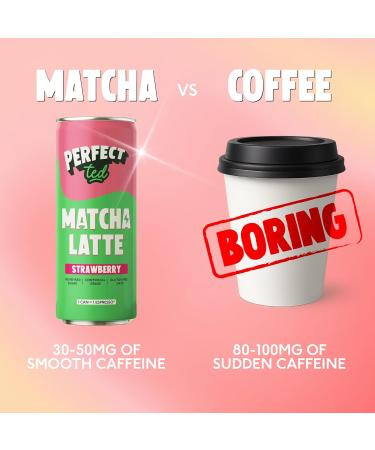 PerfectTed Matcha Latte (Pr t- -Boire) Matcha Japonais de Qualit C r moniale 12 Canettes de 250 ml Pr t- -Boire avec Avoine Sans Gluten | Sans Produits Laitiers (Fraise) - Buy Online on GoSupps.com