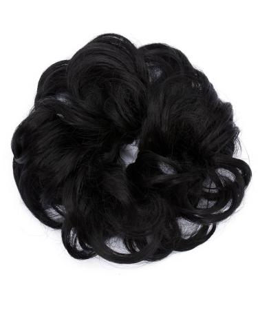SEGO Hair Extensions - Dark Black Wavy Hair Tie Updo Bun | 30g Realistic Look - Buy Online on GoSupps.com