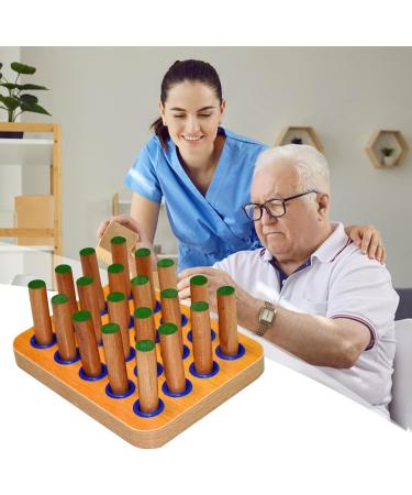 Pegboard For Finger Exercise - Strength Training Devices | Hand Rehabilitation Wood Pegboard | Hand Eye Coordination Training Hand Exercise Board For Motor Skills Grip Training - Buy Online on GoSupps.com