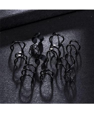 Diarypiece 12 Pcs Retro Advanced Sense Ear Bone Clip Without Pierced Metal Ear Cuff Jewelry Metal alloy - Buy Online on GoSupps.com
