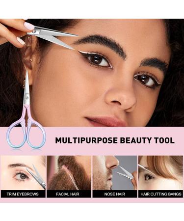Professional Pink Beauty Tools | Stainless Steel Scissors for Facial Hair Ear Nose Eyebrow & Beard Trimming | Personal Care Essentials - Buy Online on GoSupps.com