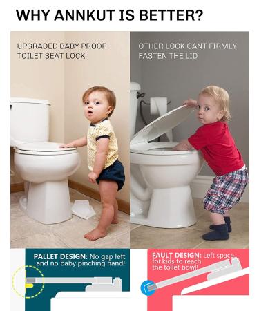 Child Safety Toilet Lock - Gapless Design, Baby Proof with 2 Extra Strong 3M Adhesives, Easy Installation, White - 1 Pack - Buy Online on GoSupps.com