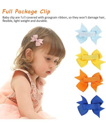 DooBoi Hair Clips 80PCS - 2'' Mini Grosgrain Ribbon Bows Set for Girls, Teens, Infants, and Toddlers - Solid Color Boutique Hair Accessories - Buy Online on GoSupps.com