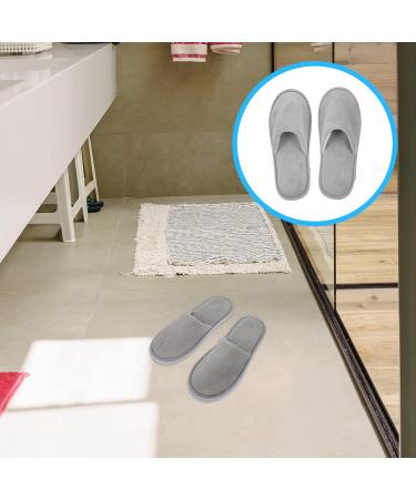 Milisten 6 Pairs Disposable Hotel Slippers | Non-Slip Travel Slippers for Men & Women - White & Gray - Buy Online on GoSupps.com