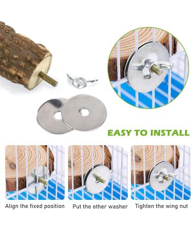 4 Natural Wood Bird Belt Rods with Rattan Balls - Budgie & Canary Cage Accessories | Vegena Nature Seat Rods Set - Buy Online on GoSupps.com