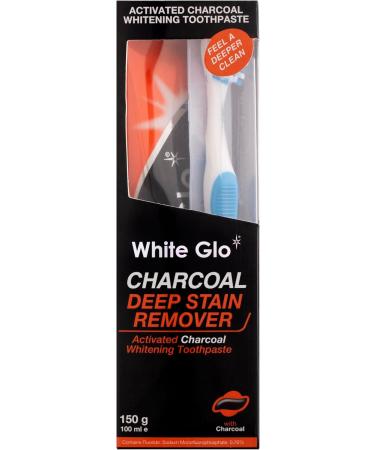 White Glo Charcoal Toothpaste 100ml Pack of 2 with 50 Sanitral Floss Sticks Included as a Gift - Buy Online on GoSupps.com