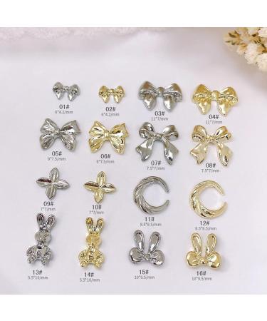 10Pieces Gold/Silver 3D Punk Metal Nail Studs Bows Rabbit Ribbon Nail Rivet Gems Nail Art Jewels For Nail Art Designs Nail Art Jewels 16 Cute Rabbit Ears - Buy Online on GoSupps.com
