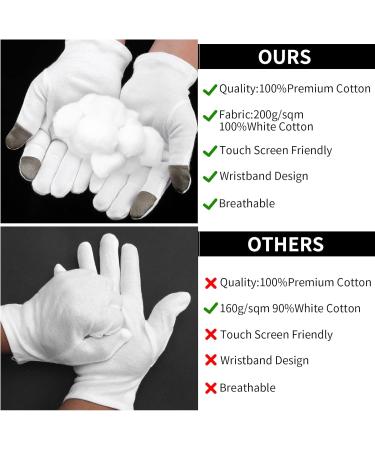 Sibba 3 Pairs Touch Screen Moisturizing Gloves White Cotton Moisturizing Gloves Overnight Bedtime Heal Eczema Sleeping Lotion Hand Spa Treatment Gloves Repair Rough Cracked Dry Chapped Hands Skin - Buy Online on GoSupps.com