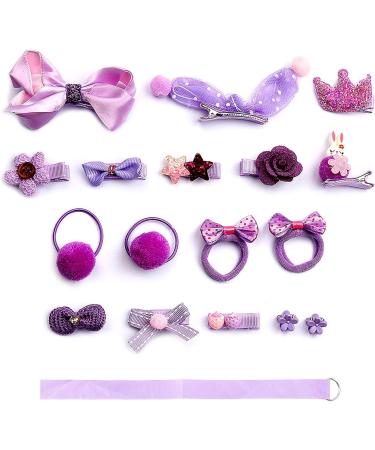 JLTN 18-Piece Children Hair Bow Clips Set - Adorable Hair Pins for Little Girls - Assorted Colors