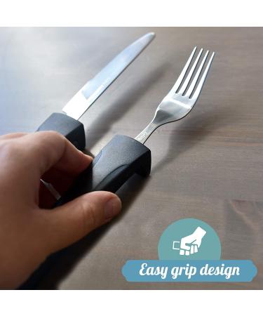 Adaptive Eating Utensils for Parkinson's, Arthritis, MS, Elderly | Easy Grip Silverware Set - Buy Online on GoSupps.com