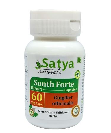 Sonth Forte Capsules 500 mg. 60 Veg. Capsule | Ginger (Gingiber officinale) Extract Capsules for Men and women | Ayurvedic Herbal Supplement/Remedies | 10:1 Forte (1 Bottle of 60 Capsules) 60 Count (Pack of 1)