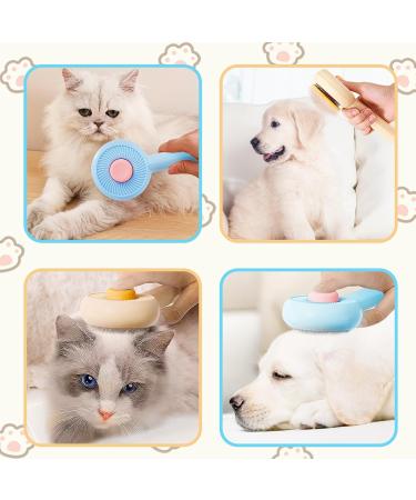 Phantasy Pet Dog & Cat Brush - Self-Cleaning Grooming Tool for Long & Short Hair Yellow Pet Comb with Handle - Buy Online on GoSupps.com