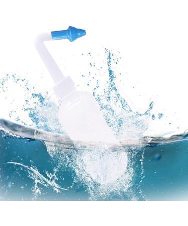 Sinus Rinse Bottle - Effective Nasal Spray for Clogged Nose 300ml Nasal Wash Set (Blue) | Squeeze & Clean Efficiency - Buy Online on GoSupps.com