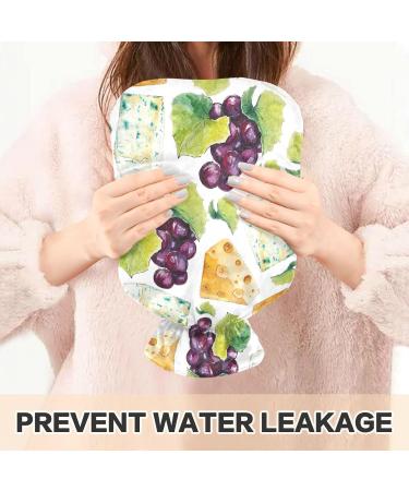 NAANLE Watercolor Cheese Grapes Hot Water Bottle - 1L Transparent Bed & Body Warmer for Pain Relief & Heat Therapy - Buy Online on GoSupps.com