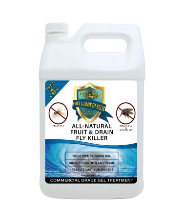 Fruit Fly & Drain Fly Killer - Simple Commercial Drain Gel Treatment  Eliminates Gross Fruit Flies, Drain Flies, Sewer Flies & Gnat Infestations from Any Drain. Fast & Easy - 1 Gallon (128 Ounces) 128 Ounce - GALLON