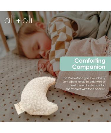 Ali+Oli Plush Pacifier Holder (Moon-Sand) - Soft Binky Holder for Babies - Buy Online on GoSupps.com