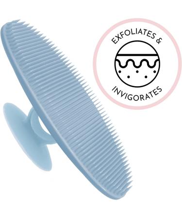 S&T INC. Silicone Body Scrubber and Shower Brush - Gentle Exfoliating Soft Bristle Brush - 3.5x4.5 Inch - Blue - 1 Pack - Buy Online on GoSupps.com