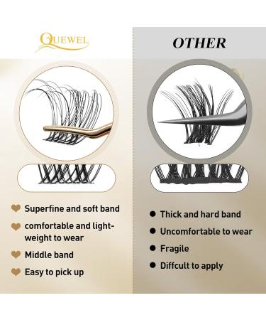 QueWel Individual Eyelash Clusters - D Curl Mix 8-16mm | 72pcs for DIY Extensions | Premium Quality Lashes - Buy Online on GoSupps.com