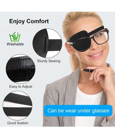 AMZVIO 3D Medical Eye Patches for Adults & Kids - Adjustable Black Eyepatch for Lazy Eye & Post-Cataract Surgery - Buy Online on GoSupps.com