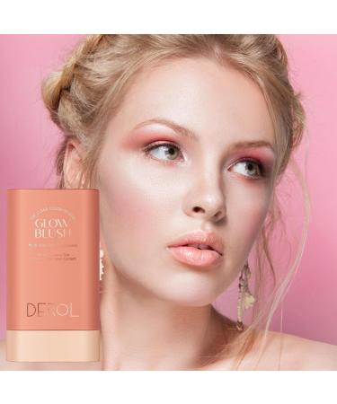 Cream Makeup Blushess - Blushes Stick Cream for Cheeks and Lips Rotating Design Makeup Blushes Stick Waterproof Long Lasting Cheek Tint For Women Girls Mature Skin Pochy 01 - Buy Online on GoSupps.com