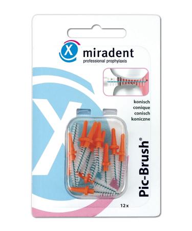Miradent PIC-Brush Interentalbrush conical orange 2.5-5.0 mm proven attachment function 6 pieces |Optimally thorough cleaning of the interdental spaces brackets braces bridges