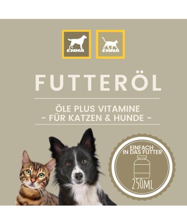 Linseed Oil Barf Oil for Dogs Cats Barf Oil Omega 3 & 6 I Food Oil + Vitamin EI Food Supplement Rich in Omega 3 Omega 6 Fatty Acids without Additives I Coat Skin Energy 0.25l - Buy Online on GoSupps.com