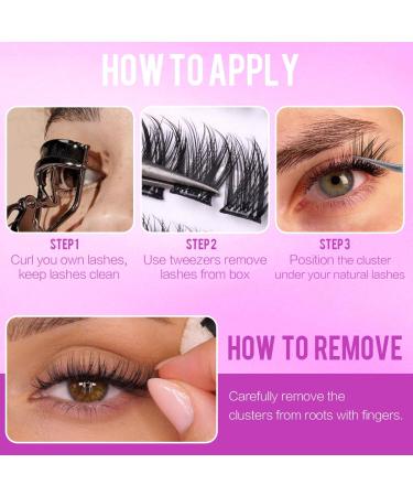 Self Adhesive Cluster Lashes Natural Cluster Eyelashes Extension Kit 8-14mm Wispy Lashes Clusters with Tweezers C Curl Natural Press-on Lashes DIY Eyelashes Extension Kit - Buy Online on GoSupps.com