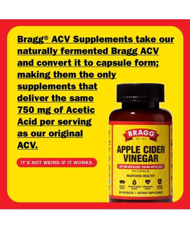Bragg Apple Cider Vinegar Capsules (3pk) with Vitamin D and Zinc Balance Apple Cider Vinegar Capsules with Ashwagandha - Buy Online on GoSupps.com
