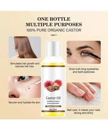 Castor Oil Cold Pressed Natural Vegan & Pure 100ML Castor Oil for Hair Eyebrows & Eyelash Growth Softer Skin & Face Organic Castor Oil Diminishes Wrinkles and Signs of Aging - Buy Online on GoSupps.com