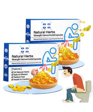 TonKog Heca Natural Herbal Strength Hemorrhoid Capsules Natural Hemorrhoid Relief Capsules Hemorrhoid Treatment Capsules for Women Men (2 Box)