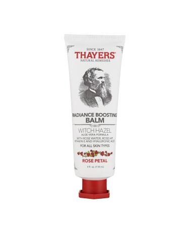 THAYERS Rose Petal Radiance Boosting Moisturizer with Hyaluronic Acid and Vitamin E, 4 Ounces Balm