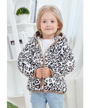 Kids4ever Toddler Winter Coat Leopard Print 2-3 Years | Hooded Zipper Jacket for Boys and Girls | Windproof Snowsuit with Fleece Lining - Buy Online on GoSupps.com
