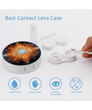 Colorful Geometry Flowers Contact Lens Travel Kit - Portable Cute Case with Mirror for Daily Outdoor Use - Buy Online on GoSupps.com