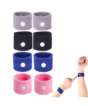 8 Pcs Travel Sickness Bands Motion Sickness Relief Bands Anti Nausea Wristbands Natural Acupressure Relief Wristbands for Sea Flying Trip Kids Anti Sickness Bands and Pregnancy Morning Sickness
