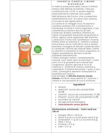 Orange Carrot Lemon DiFruit fruit juice 24 bottles cl. 20 - Buy Online on GoSupps.com