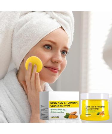 Kojic & Turmeric Cleansing Pads Exfoliator Unclog Pores Turmeric Cleansing Pads Balances Skin Oil and Water Resurfacing Pads for Face & Body Facial Sponges for Cleansing - Buy Online on GoSupps.com