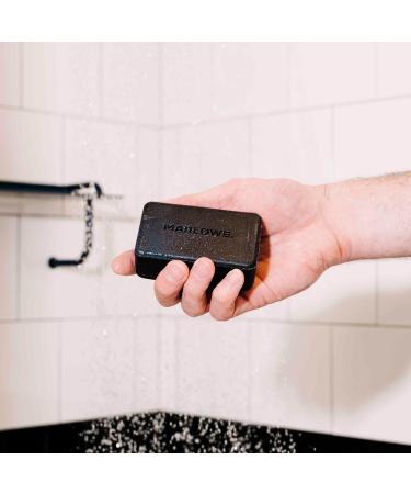 MARLOWE Charcoal Face & Body Soap Bar No. 106 - 7oz | Detoxifying Cleansing Bar for Men with Shea Butter & Willow Bark | Natural Extracts | Amazing Scent - Buy Online on GoSupps.com
