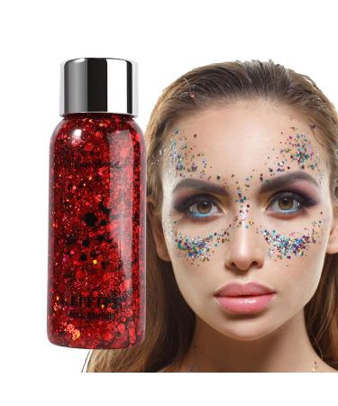 bellv Glitter Liquid Eyeshadow | Glitter Gel Mermaid Face - Waterproof Long Lasting Face & Hair - Holographic Cosmetic Accessory for Concert Festival Bellv