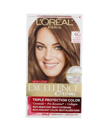 L'Oreal Paris Excellence Creme Triple Protection Hair Color 6G Light Golden Brown 1 ea