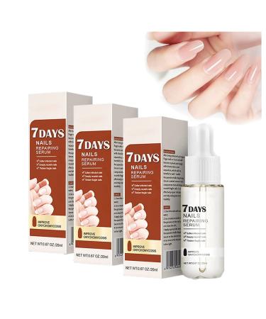 GFOUK 7 Days Nail Growth and Strengthening Serum - Nail Serum Repair Essence Stronger Nails in 1 Week Nail Strengthening Treatment Nail Serum for Growth and Repair for Damaged Nails (3PC)
